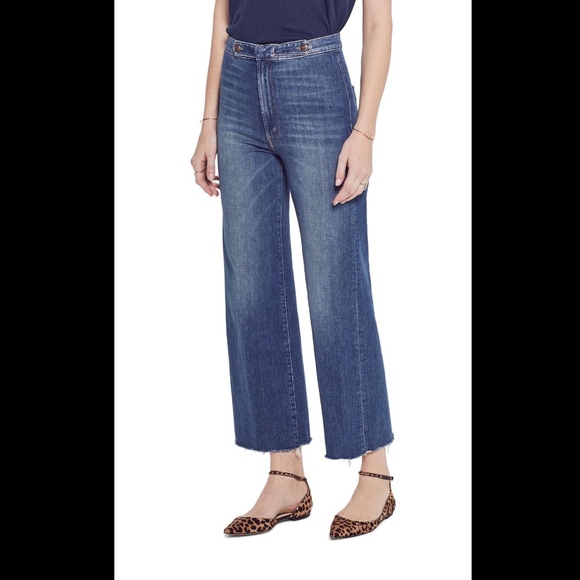MOTHER Denim - MOTHER The Loop De Loop Frayed Wide Leg Jeans.